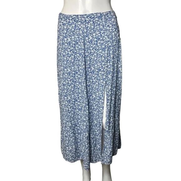 SHEIN Floral Lightweight Maxi Skirt Blue and White Size Medium - Picture 1 of 2